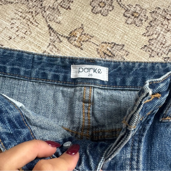 PARKE Denim Mini Skirt - Picture 2 of 5